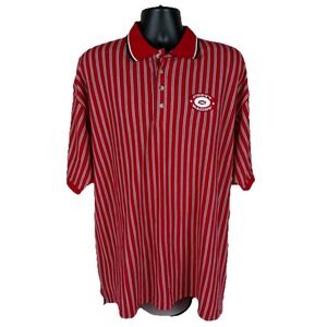 Retro Chevy Racing Pinstripe Polo Shirt Mens XL Loose Fit New Red Chevrolet New